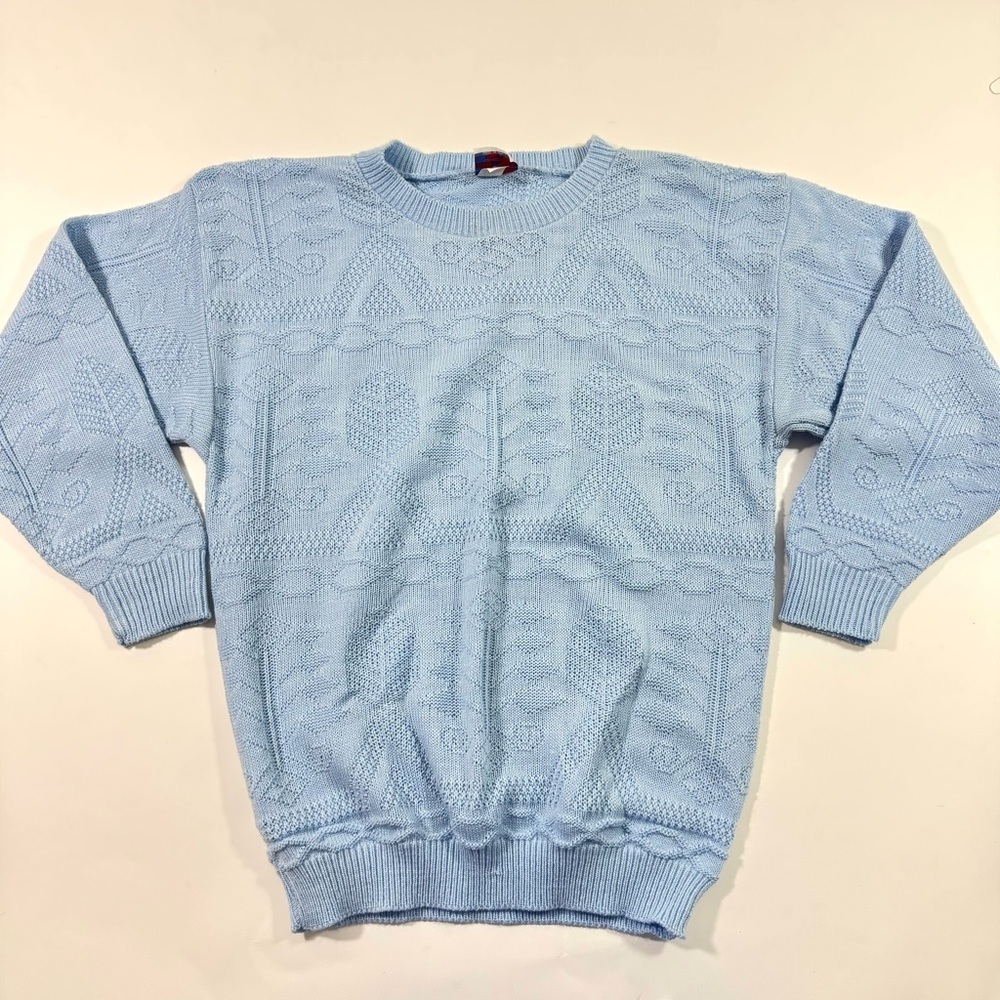 Vintage Centennial Knits Ltd Acrylic Sweater Blue Cottagecore